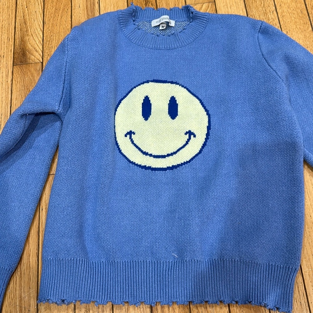 Cute cropped smiley sweater